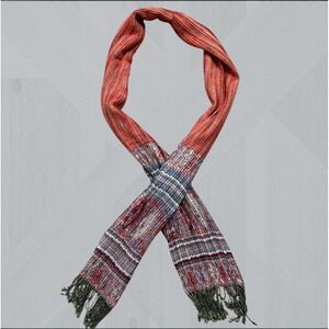 Pashmina Neck Scarf Womens 70" Multicolor Boho Floral Pleated Fringe Trim Wrap